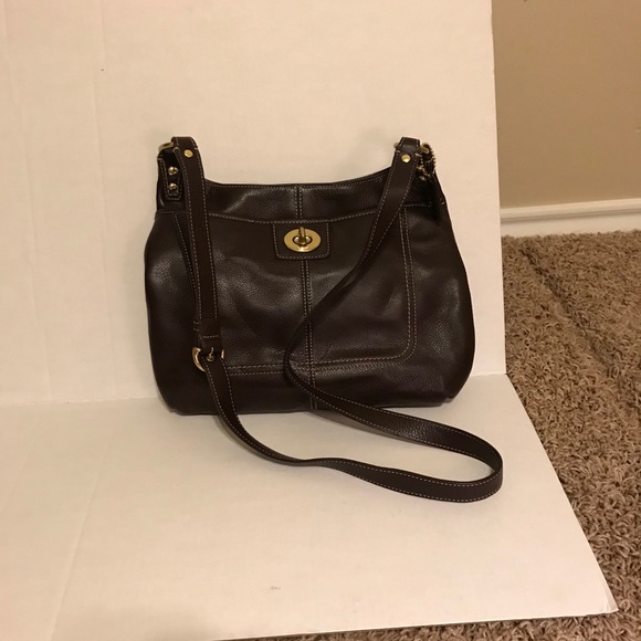 Coach brown leather crossbody - Picture 2 of 5